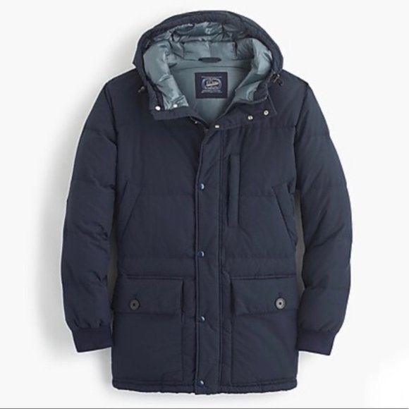 J.Crew Explorer Down Parka Winter Coat Navy - Picture 1 of 9